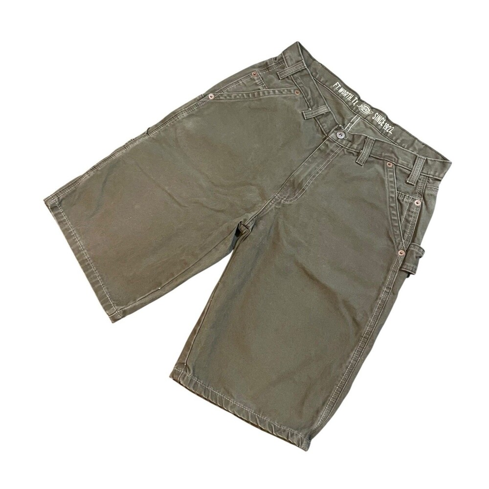 Dickies Relaxed Fit Moss Green Carpenter Utility Shorts Men’s Size 34 Workwear